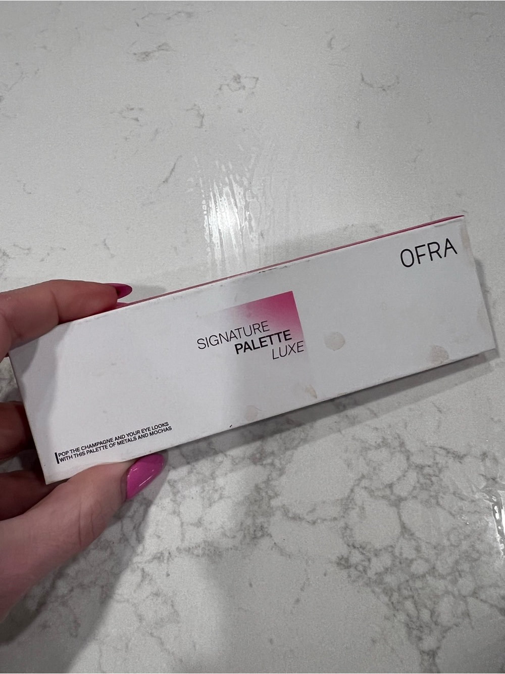OFRA Signature Palette Luxe — White with Pink Accent Packaging